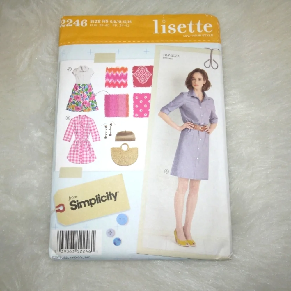 SIMPLICITY 2246 Sz 6-14 Lisette Sew Your Style Traveller Dresses